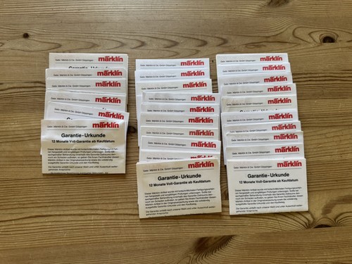 Märklin garantie urkunde - x,
