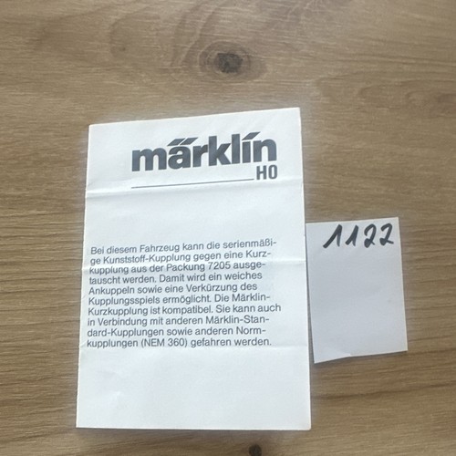 Märklin gebrauchsanleitung - ho,