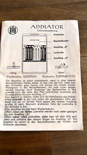 Addiator rechenmaschine - addiator,