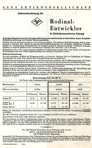 Agfa rodinal entwickler - agfa,