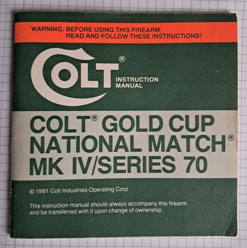 Gebrauchsanleitung colt gold - gebrauchsanleitung,